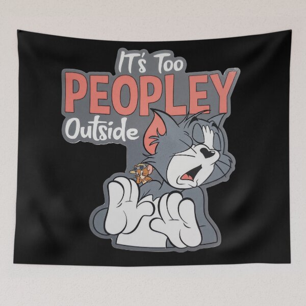 Item preview, It's Too Peopley Outside - Funny Introvert Cat designed and sold by CrystalMineArts.
