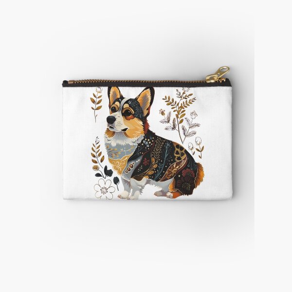 Item preview, Ornate Folk Art Corgi in Botanical Surroundings designed and sold by Dmo3HarkoArt.