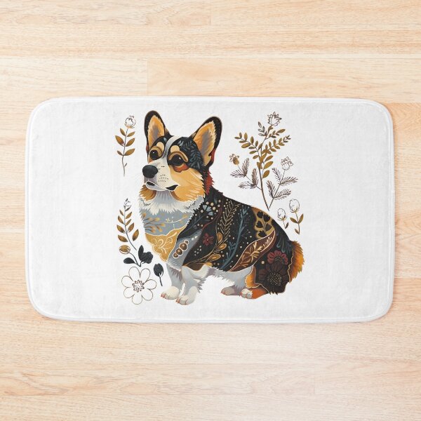 Item preview, Ornate Folk Art Corgi in Botanical Surroundings designed and sold by Dmo3HarkoArt.