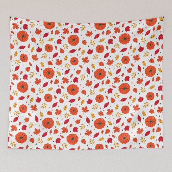 Item preview, pumpkins and autumn leaves designed and sold by burbura.