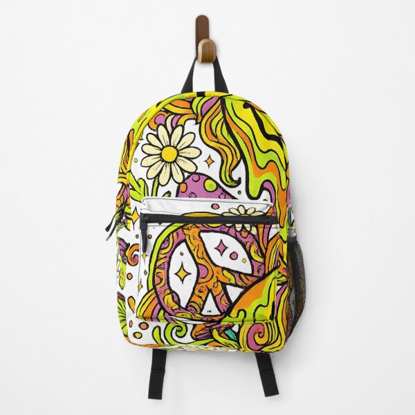 Item preview, Trippy Melting Smiley Face Mushroom Peace Sign – Psychedelic Groovy Retro 70s Design designed and sold by artdesingart.