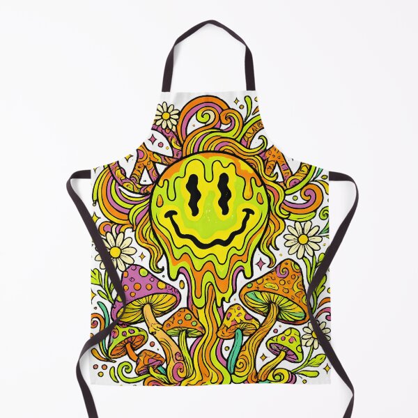 Item preview, Trippy Melting Smiley Face Mushroom Peace Sign – Psychedelic Groovy Retro 70s Design designed and sold by artdesingart.