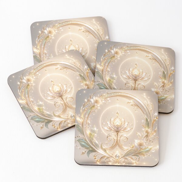 Item preview, Ethereal Floral Circle Light Design | Luxury Leaf & Flower Fantasy Art designed and sold by Sticleg.