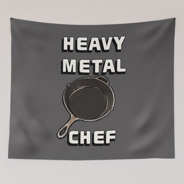 Item preview, Heavy Metal Chef Cast Iron Cooking - Vintage Kitchen Culinary Music Lover designed and sold by Artonmytee.
