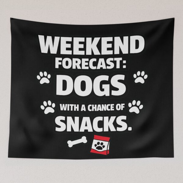 Item preview, Weekend Forecast: Dogs With a Chance of Snacks – Funny Dog Lover T‑Shirt designed and sold by Timeless Junction.