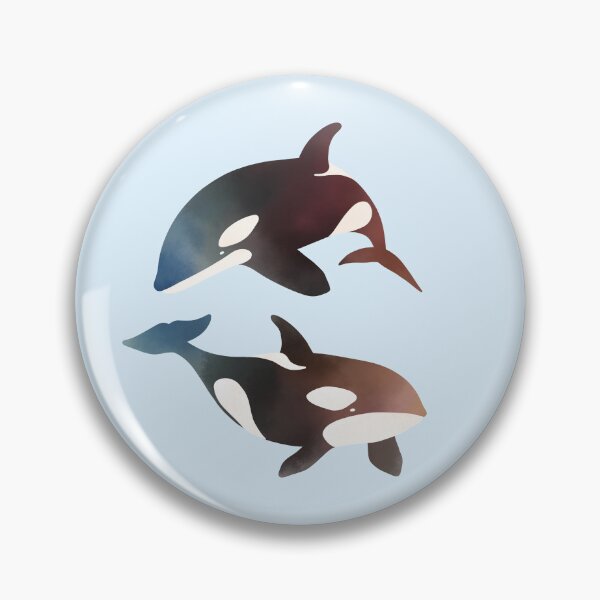 Item preview, Orca Pair Illustration | Minimal Killer Whale Art | Ocean Life Design designed and sold by noinudee.