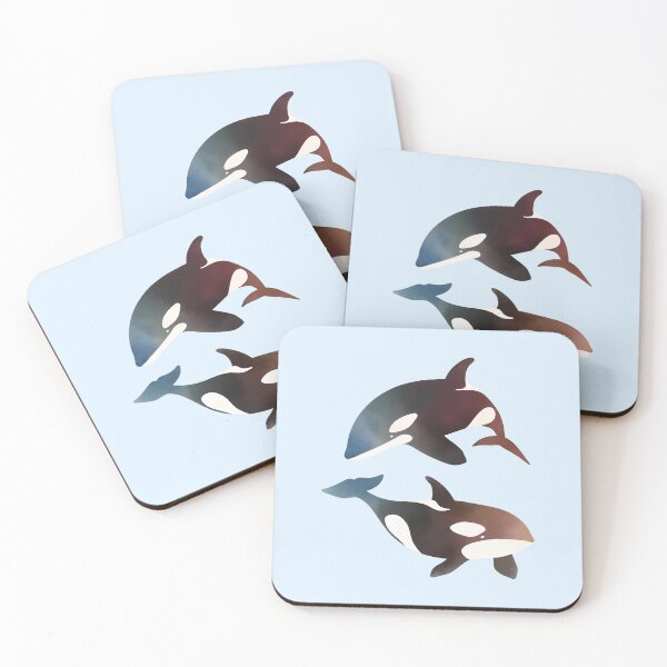 Item preview, Orca Pair Illustration | Minimal Killer Whale Art | Ocean Life Design designed and sold by noinudee.