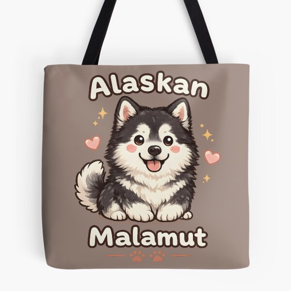 Item preview, Cute Alaskan Malamute Kawaii Puppy | Fluffy Dog Cartoon Art designed and sold by blankTeeShirt.