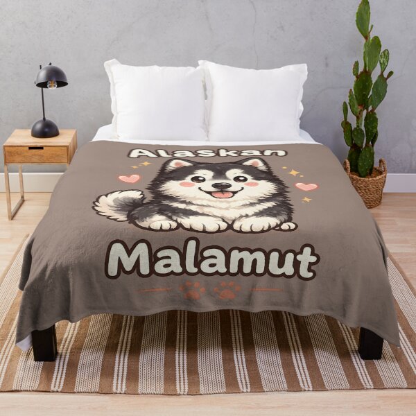 Item preview, Cute Alaskan Malamute Kawaii Puppy | Fluffy Dog Cartoon Art designed and sold by blankTeeShirt.