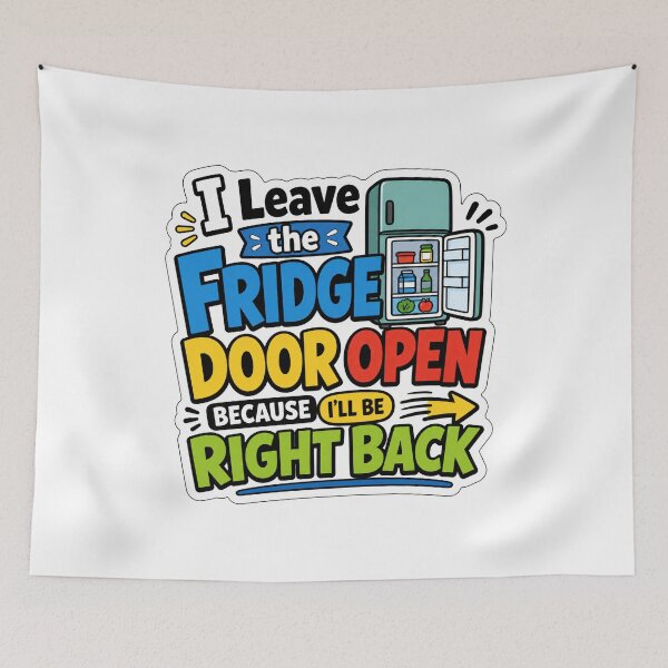 Item preview, Fridge Door Open Marriage and Roommate Humor designed and sold by RedCircleArt.
