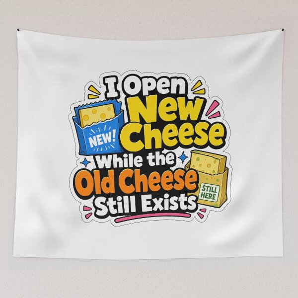 Item preview, New Cheese Old Cheese Marriage and Roommate Humor designed and sold by RedCircleArt.