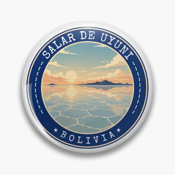 Item preview, Salar de Uyuni in Bolivia (South America), Vintage Travel Art Circle Emblem designed and sold by MaateoDesign.