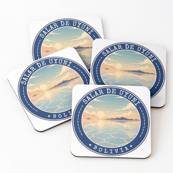 Item preview, Salar de Uyuni in Bolivia (South America), Vintage Travel Art Circle Emblem designed and sold by MaateoDesign.