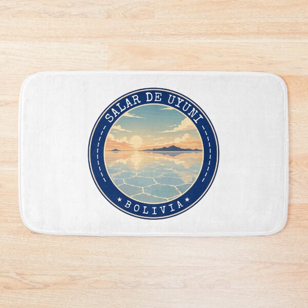 Item preview, Salar de Uyuni in Bolivia (South America), Vintage Travel Art Circle Emblem designed and sold by MaateoDesign.