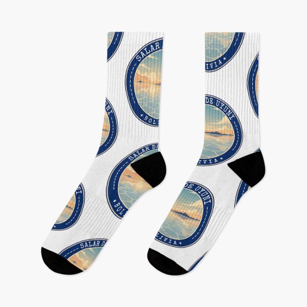 Item preview, Salar de Uyuni in Bolivia (South America), Vintage Travel Art Circle Emblem designed and sold by MaateoDesign.