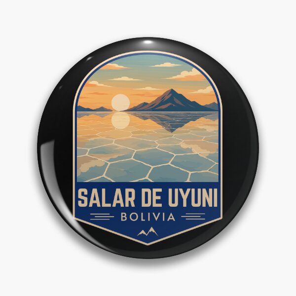 Item preview, Salar de Uyuni in Bolivia (South America), Retro Travel Art Emblem designed and sold by MaateoDesign.