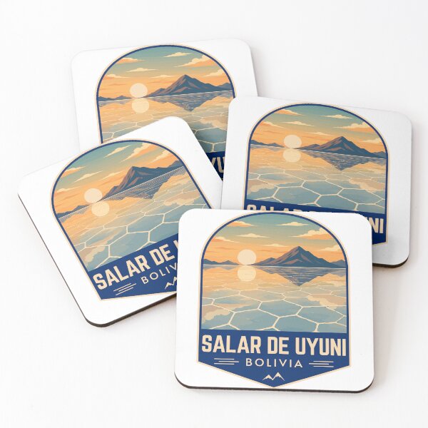 Item preview, Salar de Uyuni in Bolivia (South America), Retro Travel Art Emblem designed and sold by MaateoDesign.
