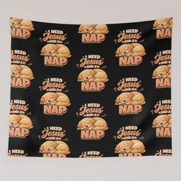 Item preview, Cute Puppy Christian Shirt – I Need Jesus And A Nap Funny Faith Tee designed and sold by ArtsBorn2Create.