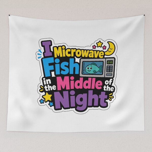 Item preview, Microwave Fish Marriage and Roommate Humor designed and sold by RedCircleArt.