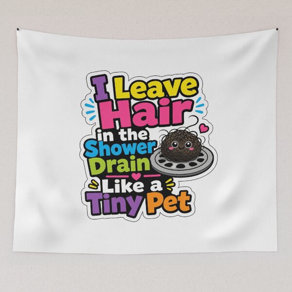 Item preview, Shower Drain Hair Marriage and Roommate Humor designed and sold by RedCircleArt.