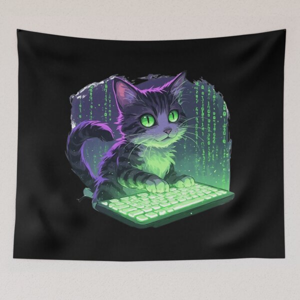 Item preview, Hacker Cat designed and sold by Witty Moon.
