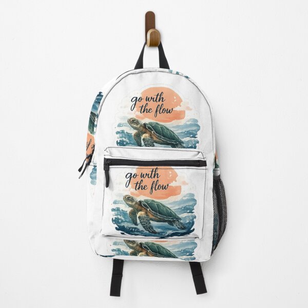 Item preview, Go With The Flow Turtle | Ocean Chill Aesthetic Sticker designed and sold by Jyotisima8929.