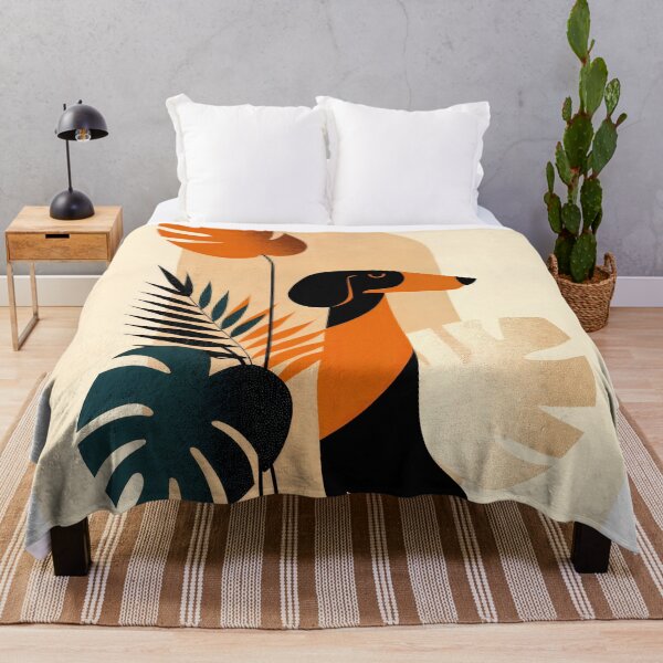 Item preview, Wall Art - Postcard - Modern Dachshund in Tropical Harmony designed and sold by ForeverPrintsOK.