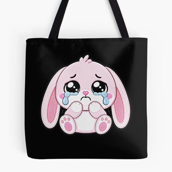 Item preview, Parche bordado de conejito llorando | Lindo diseño de conejito kawaii designed and sold by ColorSplash123.