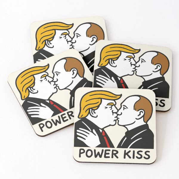 Item preview, Power Kiss – Trump and Putin Satirical Illustration designed and sold by Creative_Canvas.