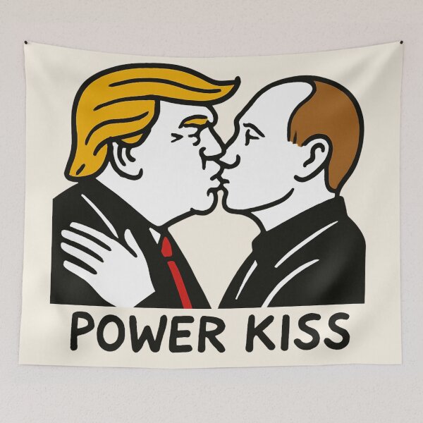 Item preview, Power Kiss – Trump and Putin Satirical Illustration designed and sold by Creative_Canvas.