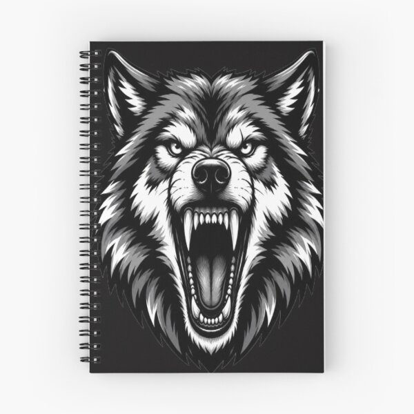 Item preview, Ferocious Wolf Head Black and White Tattoo Style Design designed and sold by GRYFFWEAR.