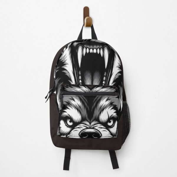 Item preview, Ferocious Wolf Head Black and White Tattoo Style Design designed and sold by GRYFFWEAR.