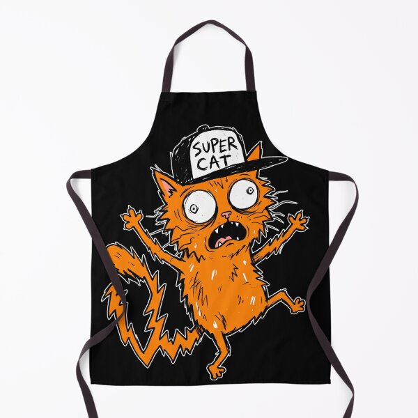 Item preview, Funny Scared Orange Cat with Super Hat - Crazy Kitty Graphic Art designed and sold by seven things shop.