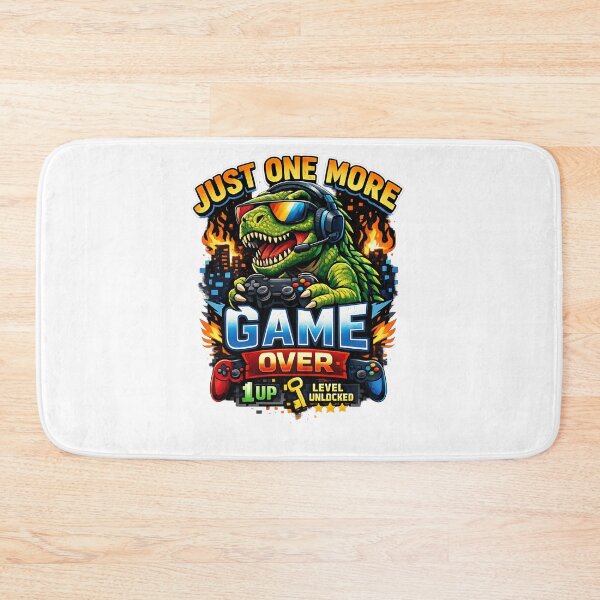 Item preview, Just One More Game Over Dinosaur Gamer T-Shirt | Funny Retro Gaming Tee designed and sold by KittyPawMeow.