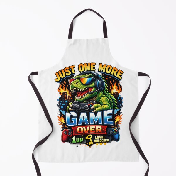 Item preview, Just One More Game Over Dinosaur Gamer T-Shirt | Funny Retro Gaming Tee designed and sold by KittyPawMeow.