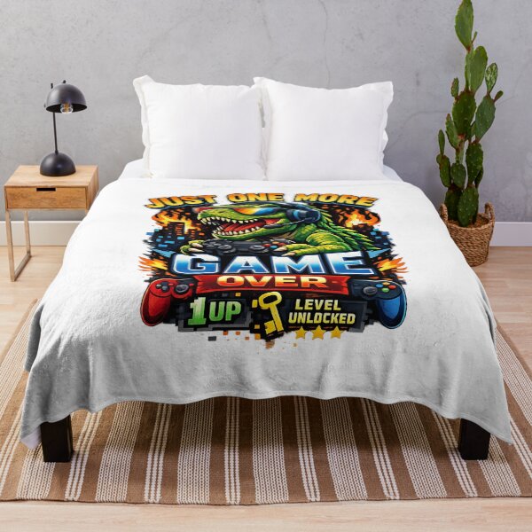 Item preview, Just One More Game Over Dinosaur Gamer T-Shirt | Funny Retro Gaming Tee designed and sold by KittyPawMeow.