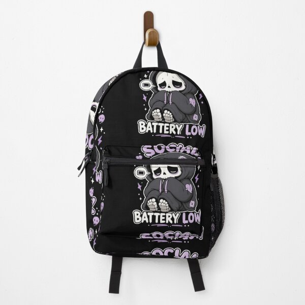 Item preview, Social Battery Low – Cute Skeleton Hoodie Design designed and sold by Ecocrushstudio.