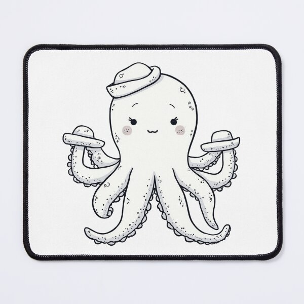 Item preview, Cute Sailor Octopus with Captain Hat Illustration designed and sold by M.Store.