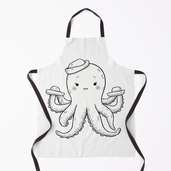 Item preview, Cute Sailor Octopus with Captain Hat Illustration designed and sold by M.Store.
