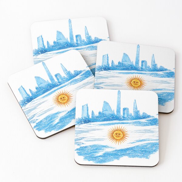 Item preview, Argentina Flag Sticker – Artistic Buenos Aires Skyline Design designed and sold by Ermicioi.