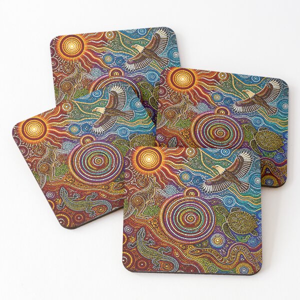 Item preview, Aboriginal Inspired Dot Art - Australian Fauna Vibrant Pattern designed and sold by GrinGalore.