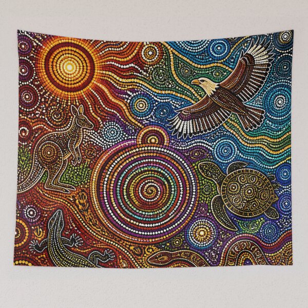 Item preview, Aboriginal Inspired Dot Art - Australian Fauna Vibrant Pattern designed and sold by GrinGalore.