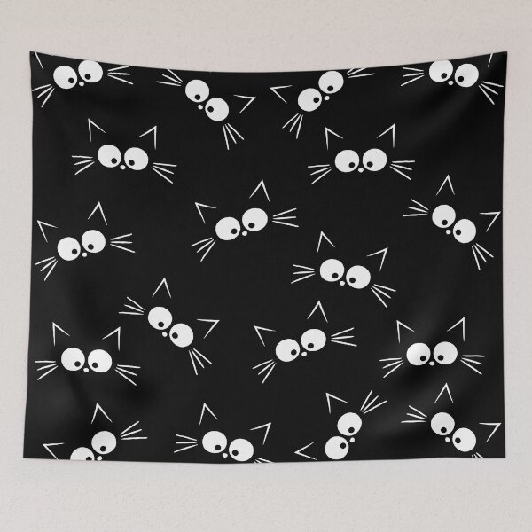 Item preview, Cute Black Cat Pattern designed and sold by ValentinaHramov.