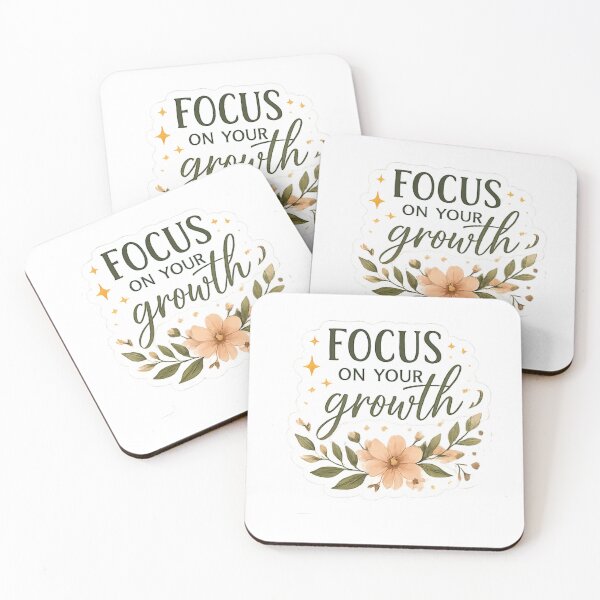 Item preview, Focus on Your Growth | Self Love Floral Aesthetic Sticker designed and sold by Jyotisima8929.