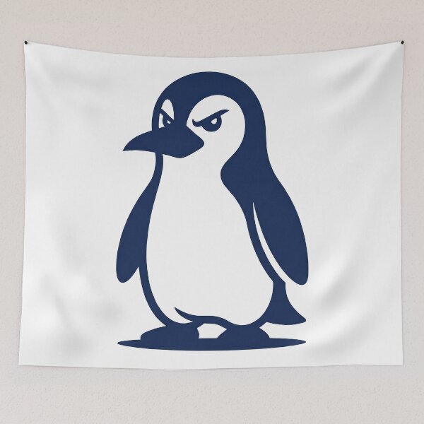 Item preview, Grumpy Penguin Silhouette Minimalist Art designed and sold by seven things shop.