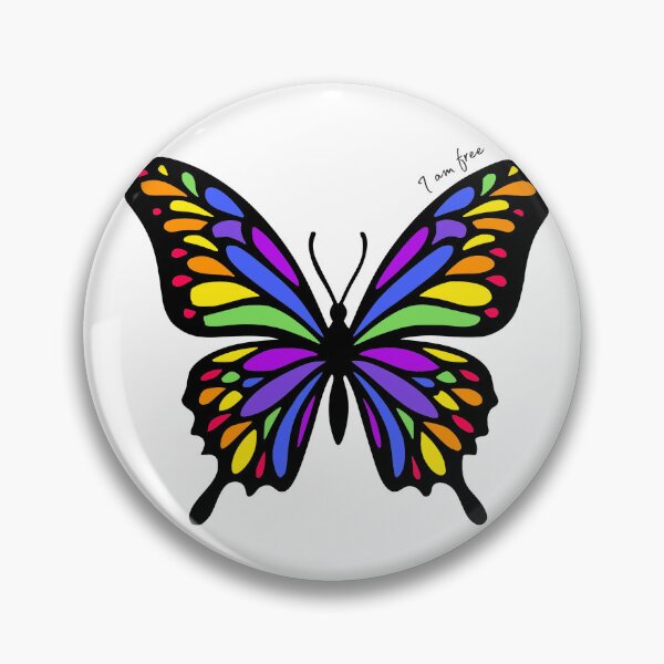 Item preview, I am free rainbow butterfly designed and sold by GeoGoose.