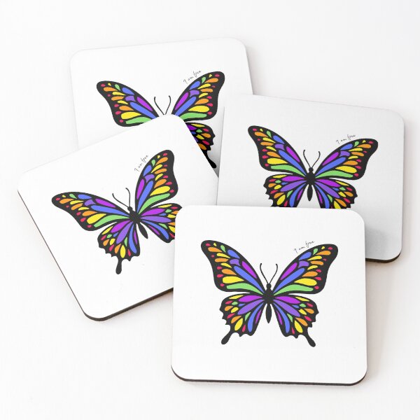 Item preview, I am free rainbow butterfly designed and sold by GeoGoose.