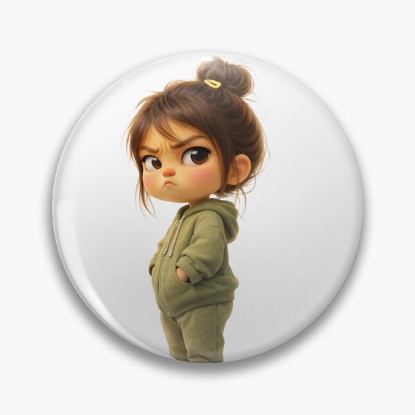 Item preview, Cute Angry Chibi Girl Sticker PNG | Moody Cartoon Character Digital Art designed and sold by ashwin131.