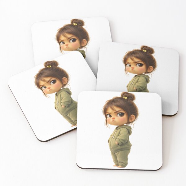 Item preview, Cute Angry Chibi Girl Sticker PNG | Moody Cartoon Character Digital Art designed and sold by ashwin131.