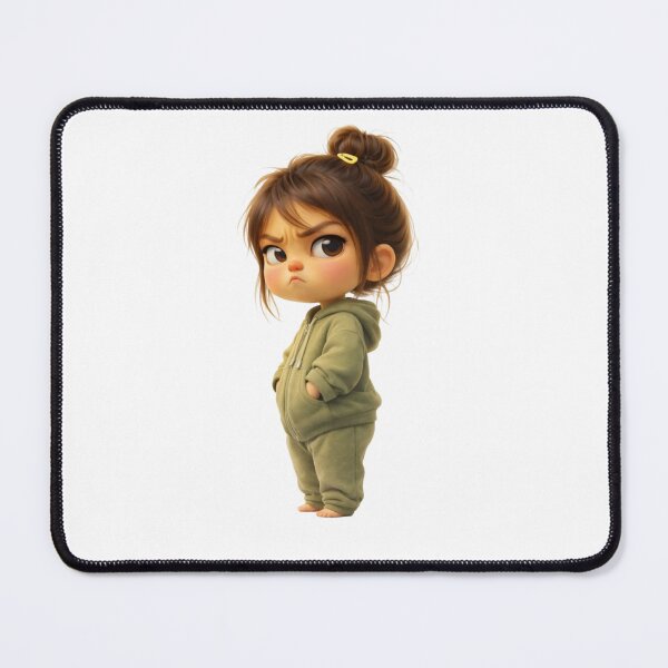 Item preview, Cute Angry Chibi Girl Sticker PNG | Moody Cartoon Character Digital Art designed and sold by ashwin131.